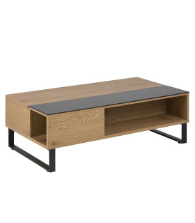 Придиванный столик AZALEA 110x60x35см, столешница: 5мм стекло/ мебельная пластина, цвет: Sonoma дуб