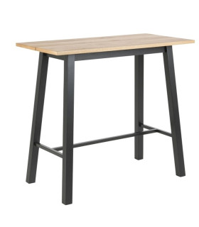 Барный стол CHARA 117x58xH105см, столешница: мебельной пластины дубовым шпоном, обработка: промасленный, ножки: металл