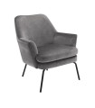 Кресло CHISA 74x73xH83см, материал: ткань, цвет: серый, ножки: металл, цвет: чёрный