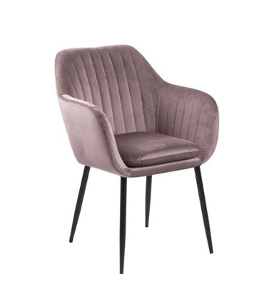 Tool EMILIA 57x59xH83cm, iste ja seljatugi: kangas, värvus: vanaroosa, jalad: must metall