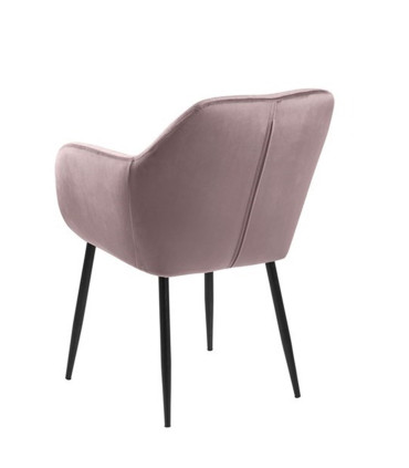 Стул / кресло EMILIA 57x59xH83см, сиденье и спинка: ткань, цвет: старо-розовый, ножки: чёрный металл