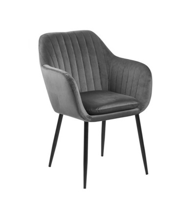 Tool EMILIA 57x59xH83cm, iste ja seljatugi: kangas, värvus: tumehall, jalad: must metall