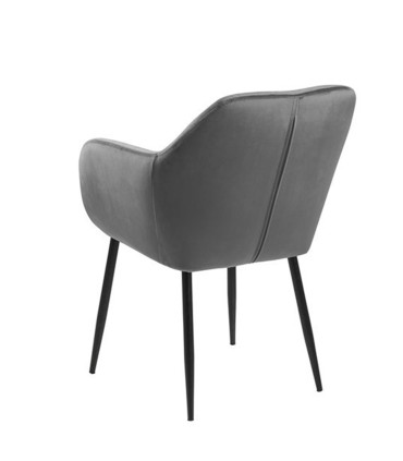 Стул / кресло EMILIA 57x59xH83см, сиденье и спинка: ткань, цвет: тёмно-серый, ножки: чёрный металл