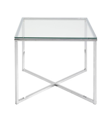 Журнальный столик CROSS, 50x50xH45см, стекло