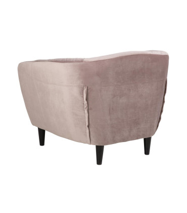 Кресло RIA 83x97xH79см, материал покрытия: ткань, цвет: старо-розовый, ножки: каучуковое дерево, цвет: чёрный