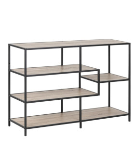 Riiul SEAFORD 114x35xH78cm, sonoma tamm, mööbliplaat, metall