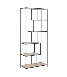 Riiul SEAFORD 77x35xH185cm, sonoma tamm, mööbliplaat, metall