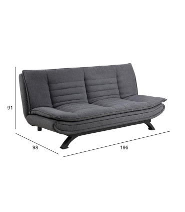 Диван-кровать FAITH темно-серый/черный