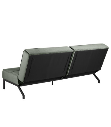 Diivanvoodi PERUGIA 198x95xH87cm, materjal: samet kangas, värvus: metsaroheline, jalad: must metall