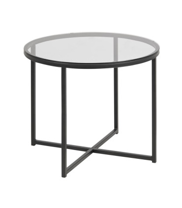 Журнальный столик CROSS, D55xH45см, дымчатое стекло