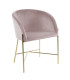 Кресло NELSON 56x54xH76см, материал: ткань, цвет: старо-розовый, ножки: хром, цвет: золотой