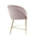 Кресло NELSON 56x54xH76см, материал: ткань, цвет: старо-розовый, ножки: хром, цвет: золотой