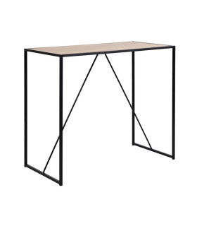 Baarilaud SEAFORD 120x60xH105cm, lauaplaat: lamineeritud kattega mööbliplaat, värvus: tamm, raam: must metall