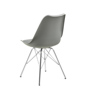 Стул ERIS, серый ПУ, хром