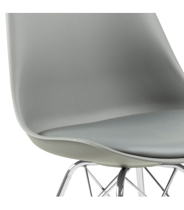 Стул ERIS, серый ПУ, хром