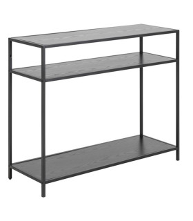 Столик вспомогательный SEAFORD 100x35xH79см, столешница: меламин, цвет: серый, рама: чёрный металл