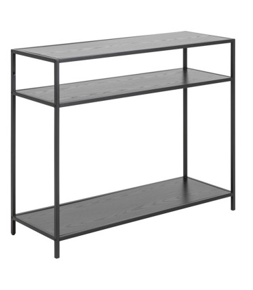 Столик вспомогательный SEAFORD 100x35xH79см, столешница: меламин, цвет: серый, рама: чёрный металл