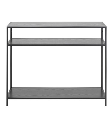 Столик вспомогательный SEAFORD 100x35xH79см, столешница: меламин, цвет: серый, рама: чёрный металл