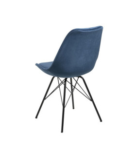 Стулья 2шт ERIS 48,5x54xH85,5см, сиденье / спинка: ткань, цвет: темно-синий, ножки: черный металл