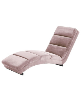 Lamamistool SLINKY 60x170xH82cm, materjal: kangas, värvus: vanaroosa, jalad: must metall