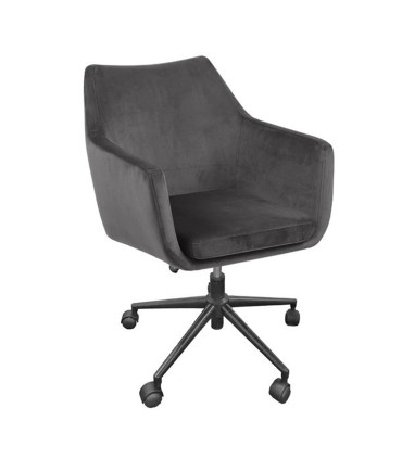 Töötool NORA 58x58xH91cm, tumehall, sametkangas, metall