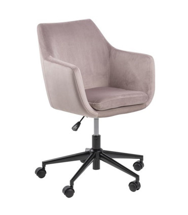 Töötool NORA 58x58xH91cm, vanaroosa, sametkangas, metall