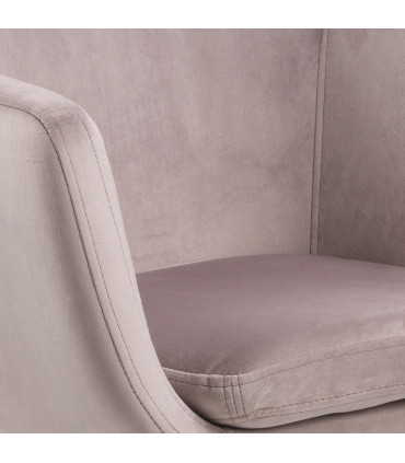 Töötool NORA 58x58xH91cm, vanaroosa, sametkangas, metall