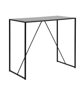 Baarilaud SEAFORD 120x60xH105cm, lauaplaat: must saare melamiin, raam: must metall