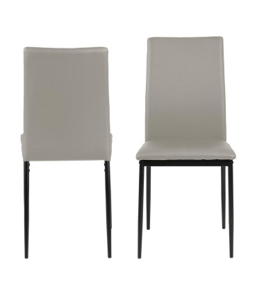 Обеденный стул DEMINA, 53x43,5x92см, ткань: имитация кожи серо-коричневый PU