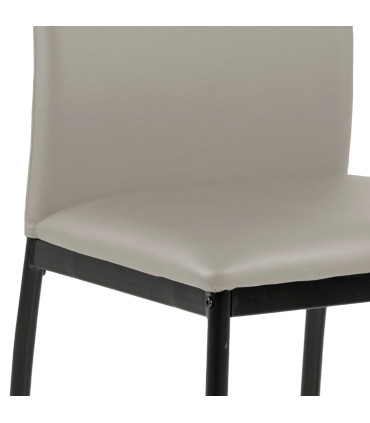 Обеденный стул DEMINA, 53x43,5x92см, ткань: имитация кожи серо-коричневый PU