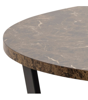 Söögilaud AMBLE D110x75cm, pruun, melamiin, metall