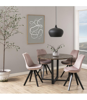 Söögilaud AMBLE D110x75cm, pruun, melamiin, metall