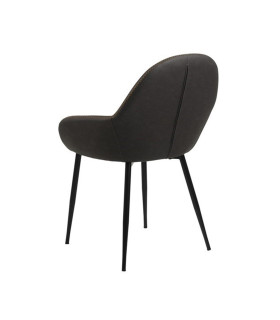 Tool CANDIS 60x57,5xH85cm, iste ja seljatugi: kunstnahk, värvus: hall, oranžid õmblused, jalad: metall, värvus: must