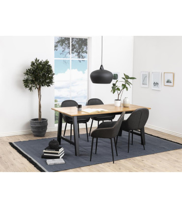 Стул CANDIS 60x57,5xH85см, сиденье и спинка: кожзаменитель, цвет: серый, оранжевые швы, ножки: чёрный металл