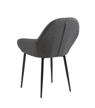 Стул CANDIS 60x57,5xH85см, сиденье и спинка: ткань, цвет: серый, чёрные швы, ножки: чёрный металл