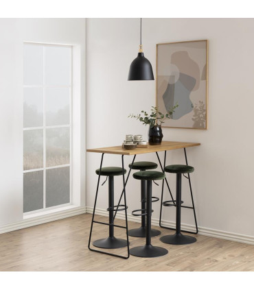 Baaritool FINCH, D40xH82cm, iste: metsaroheline samet, jalg: matt must metall