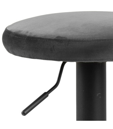 Baaritool FINCH D40xH82cm, tumehall samet, jalg: matt must metall