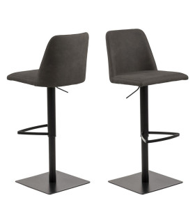 Baaritool AVANJA 43x51xH107cm, tumehall, jalg: must metall