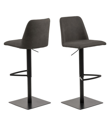 Baaritool AVANJA 43x51xH107cm, tumehall, jalg: must metall