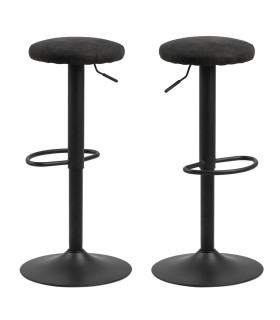 Baaritool FINCH D40xH82cm, tumehall, jalg: matt must metall