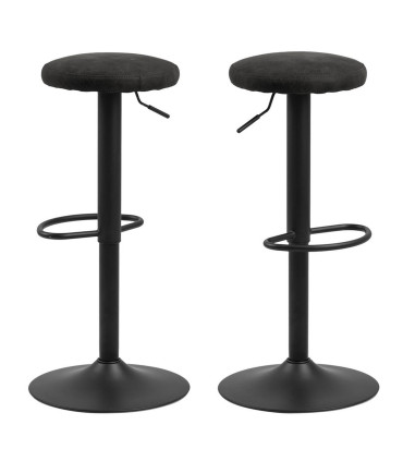 Baaritool FINCH D40xH82cm, tumehall, jalg: matt must metall