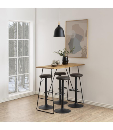 Барный стул FINCH, D40xH82см, сиденье: ткань антрацит, подставка для ног: грубое порошковое покрытие, черный матовый