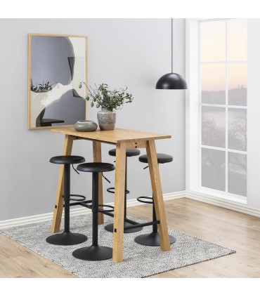 Baaritool FINCH D40xH82cm, tumehall, jalg: matt must metall