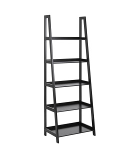 Riiul WALLY 63x40xH180cm, 5-riiuliga, riiuliplaat ja raam: MDF, värvus: must, viimistlus: värvitud