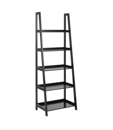 Riiul WALLY 63x40xH180cm, 5-riiuliga, riiuliplaat ja raam: MDF, värvus: must, viimistlus: värvitud