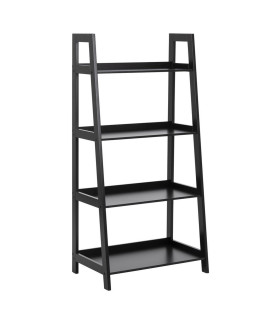 Riiul WALLY 63x40xH130cm, 4-riiuliga, riiuliplaat ja raam: MDF, värvus: must, viimistlus: värvitud