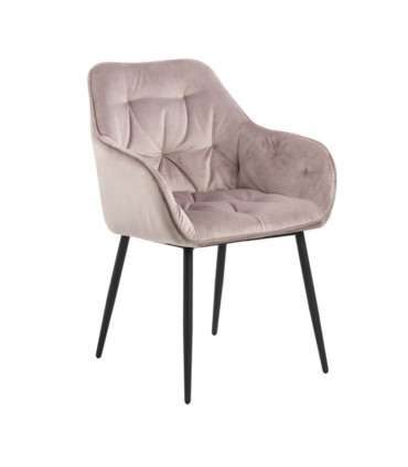 Стул BROOKE 55x58xH83, с тканью VIC старый розовый 18, шероховатая порошковая окраска, матовый черный, в коробке / 2 шт.