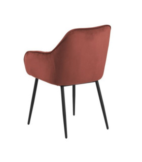 Tool BROOKE 55x58xH83cm, iste/seljatugi: samet kangas, värvus: korall, jalad: must metall