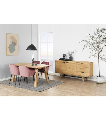 Стул BROOKE 55x58xH83, VIC, ткань коралловая 76AC, грубое порошковое покрытие, черный матовый, в коробке / 2 шт.