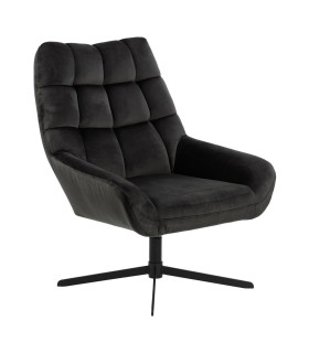 Tugitool PARIS, 73x82x88cm, hallikas pruun samet, pöörlev, ristjalg: must metall